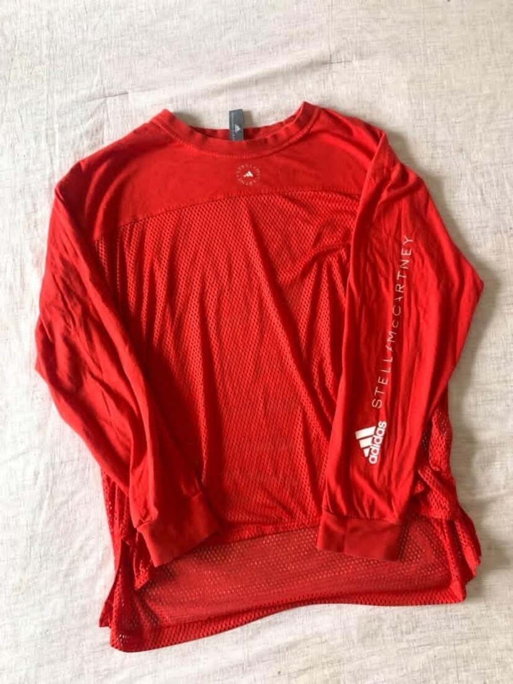 adidas by Stella McCartney Red Mesh Long Sleeve Top